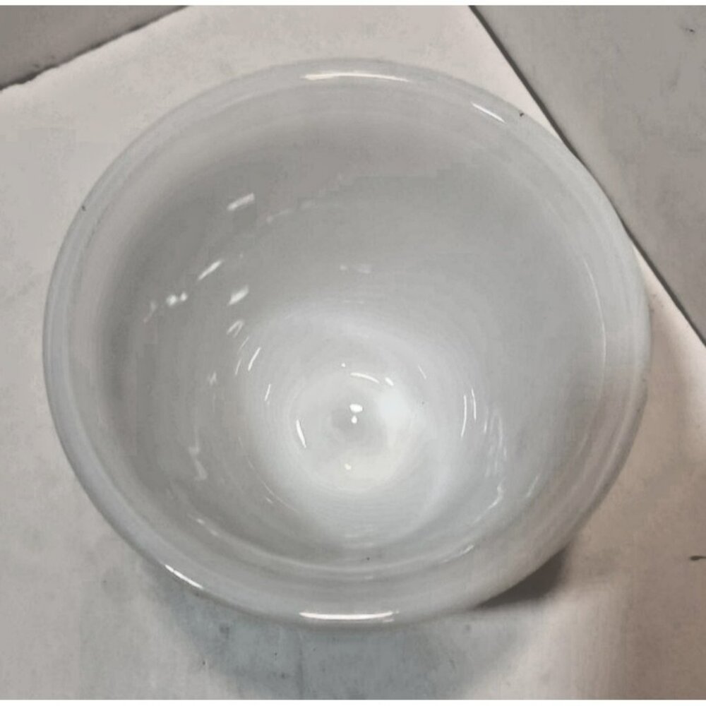 Vintage Inarco Milk Glass Ribbed Pedestal Compote Vase Planter 6" Tall - Picture 3 of 10